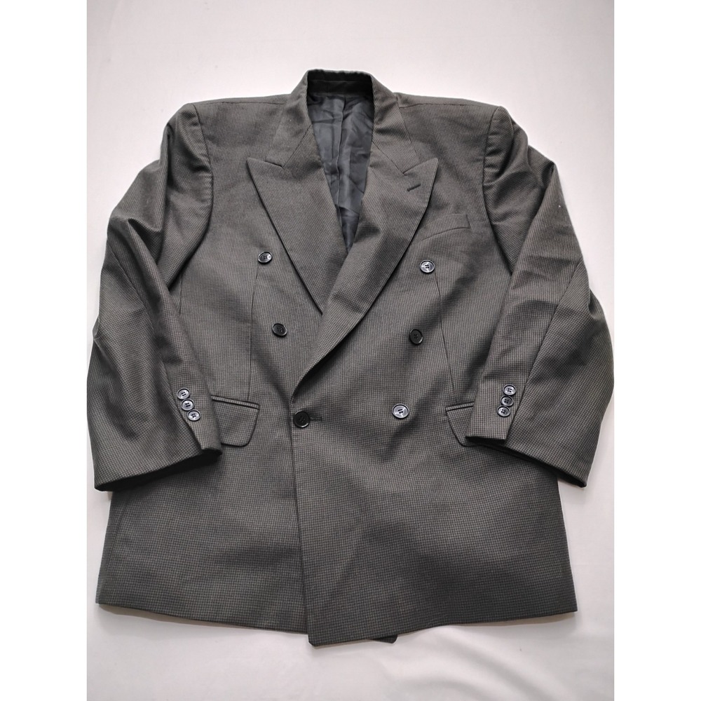 KASPER Wool Double Breasted Blazer Mens size 42 Gray